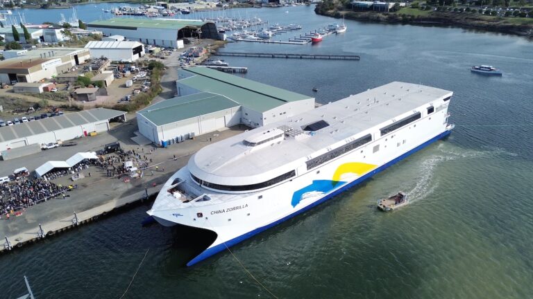 The largest electrical ship in the world, named China Zorilla after the famous Uruguayan actress, launched out of Tasmania this week with plans to travel between Argentina and Uruguay. The ship is battery powered and four times larger than any other maritime system that presently exists, marking a significant milestone in sustainability.