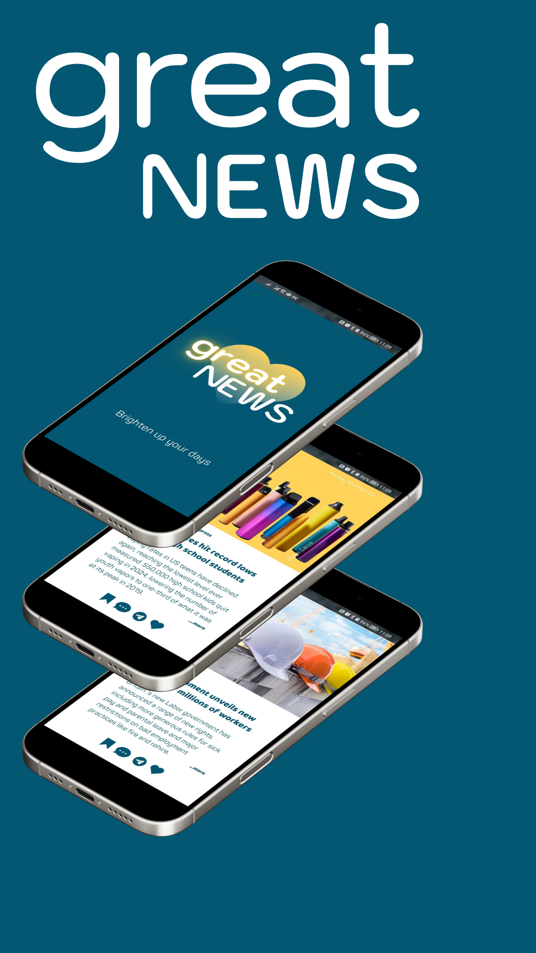 download our free app to get a steady stream of great news straight to your phone!